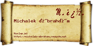 Michalek Ábrahám névjegykártya